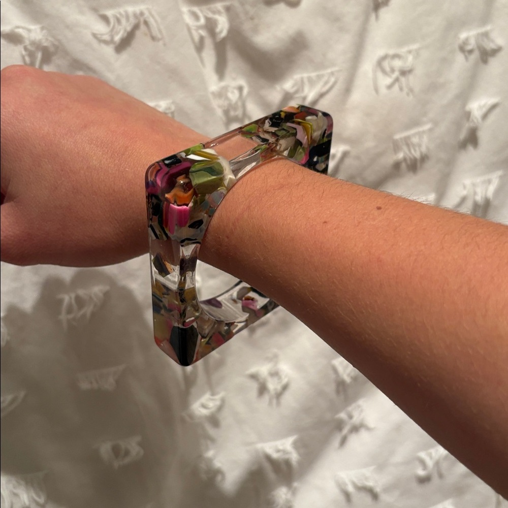 Multicolor Geometric Resin Bracelet